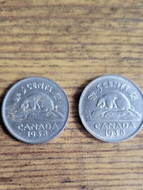 Canada 1938 5 Cents Silver-Colored Coin - Classic Design